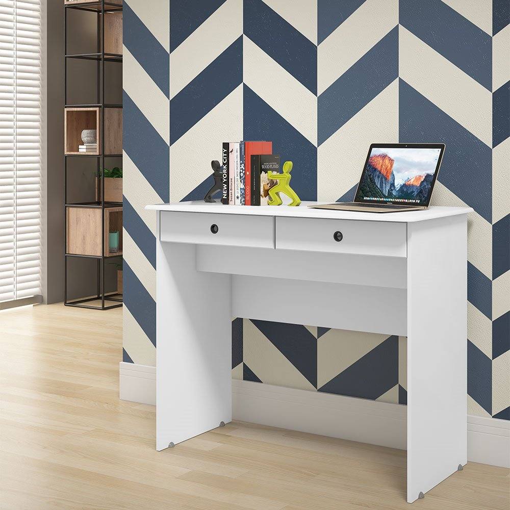 Mesa Escrivaninha com 02 Gavetas 4000 Branco